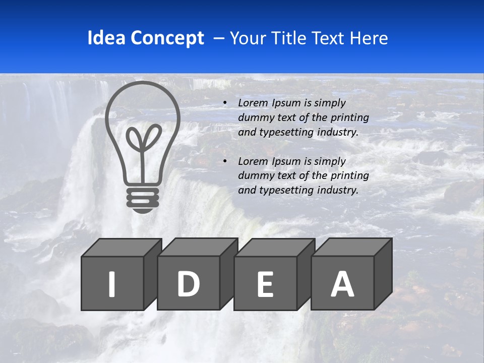 A Large Waterfall With Water Coming Out Of It PowerPoint Template