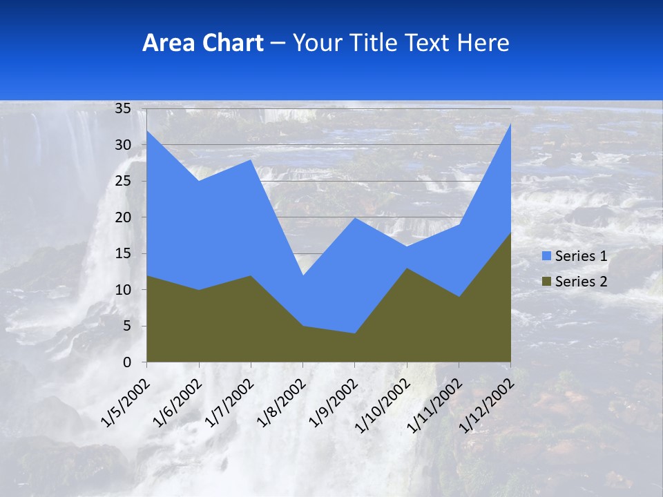 A Large Waterfall With Water Coming Out Of It PowerPoint Template