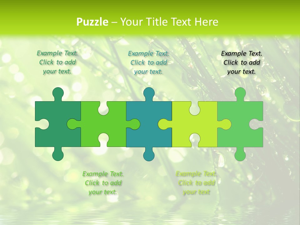 A Green Grass With Water Drops On It PowerPoint Template