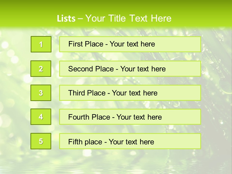 A Green Grass With Water Drops On It PowerPoint Template