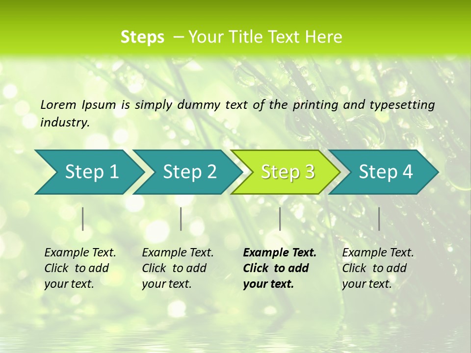 A Green Grass With Water Drops On It PowerPoint Template