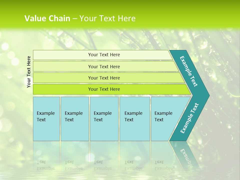 A Green Grass With Water Drops On It PowerPoint Template