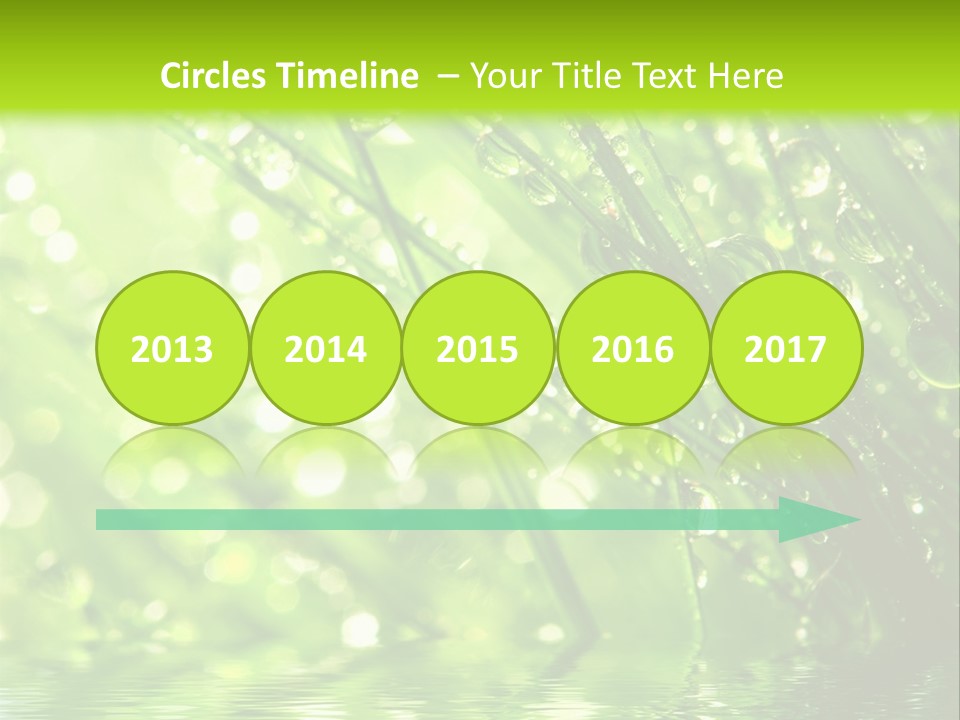 A Green Grass With Water Drops On It PowerPoint Template