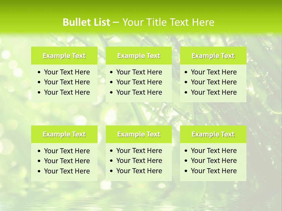 A Green Grass With Water Drops On It PowerPoint Template