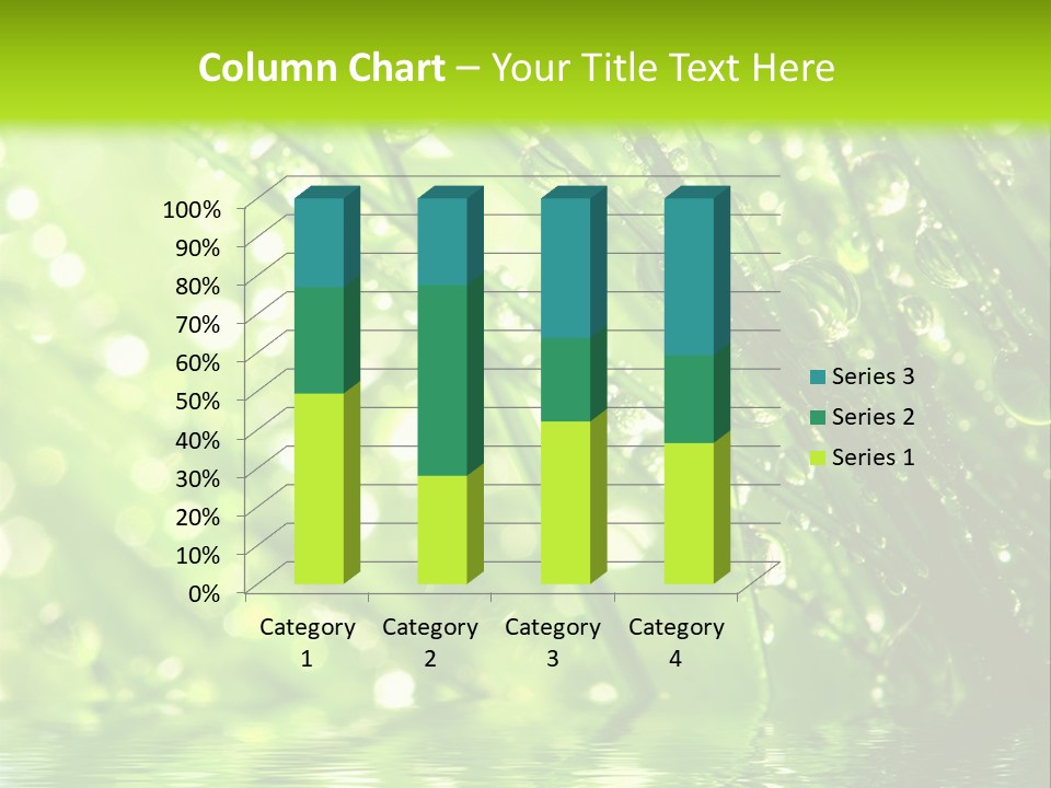 A Green Grass With Water Drops On It PowerPoint Template