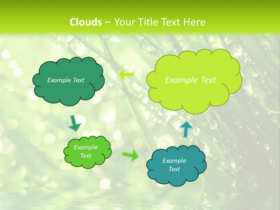 A Green Grass With Water Drops On It PowerPoint Template