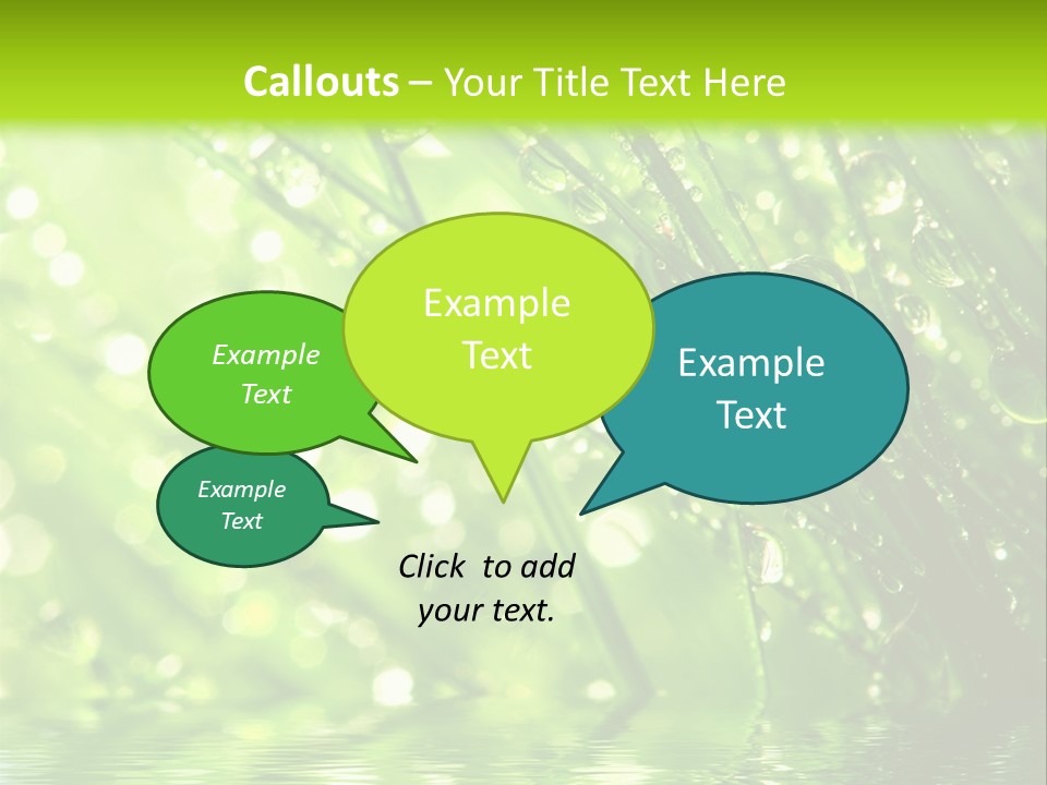 A Green Grass With Water Drops On It PowerPoint Template