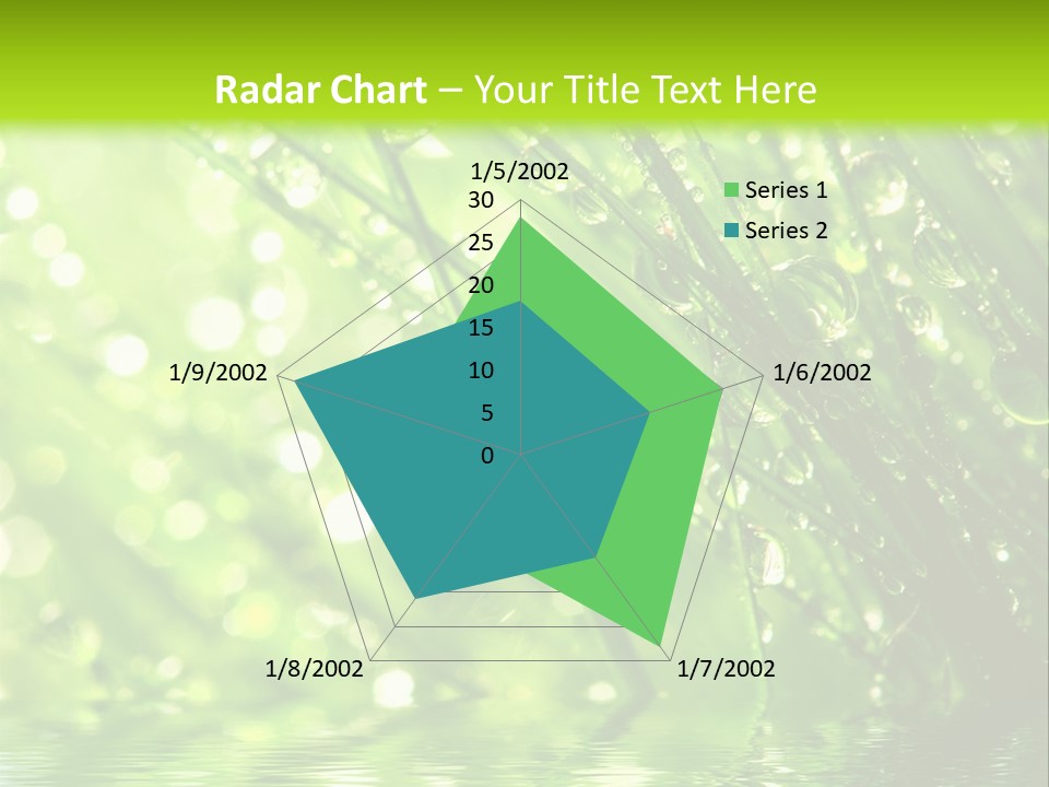 A Green Grass With Water Drops On It PowerPoint Template