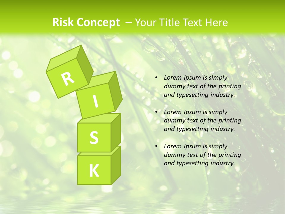 A Green Grass With Water Drops On It PowerPoint Template