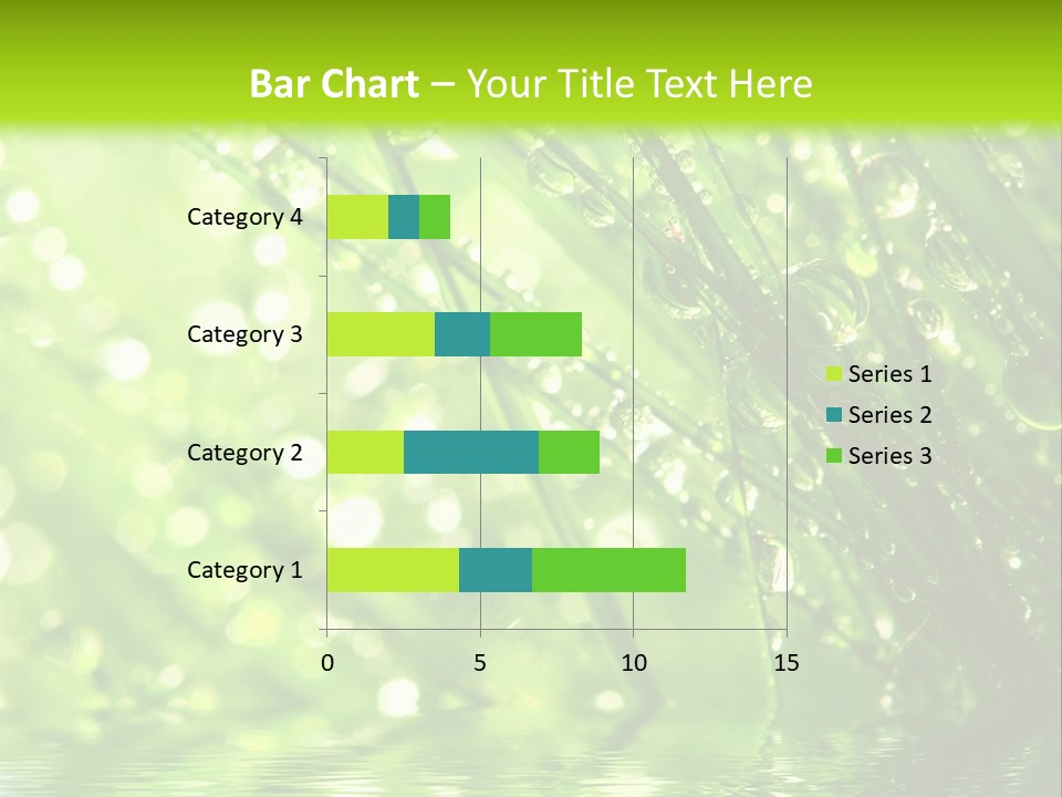 A Green Grass With Water Drops On It PowerPoint Template