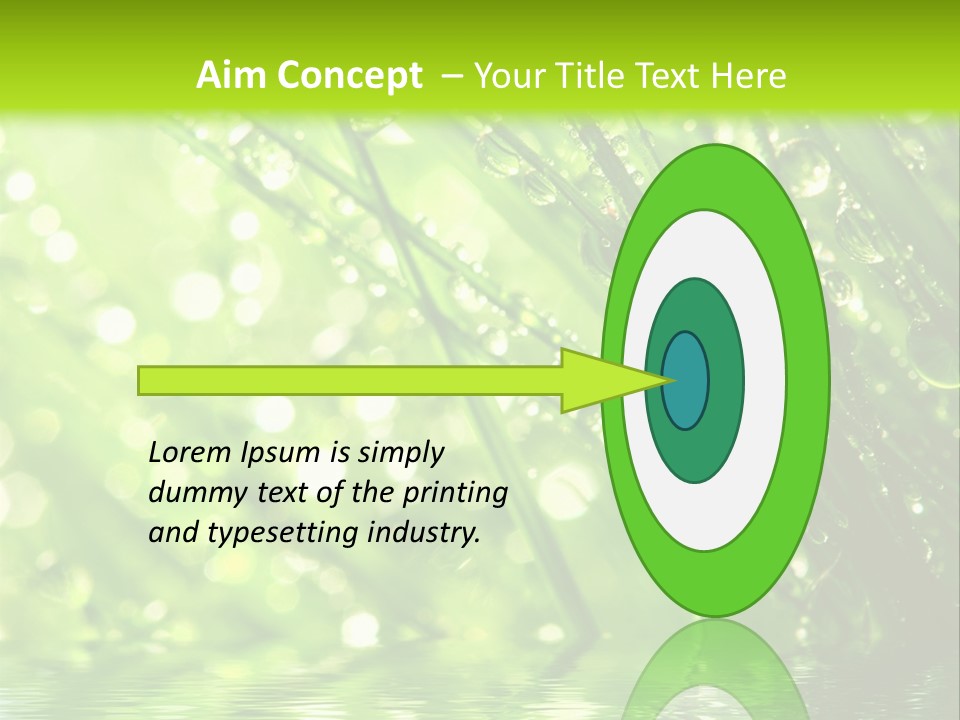 A Green Grass With Water Drops On It PowerPoint Template