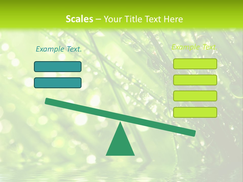A Green Grass With Water Drops On It PowerPoint Template
