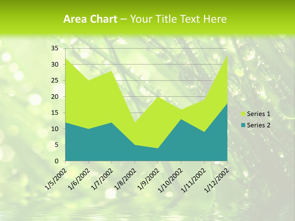 A Green Grass With Water Drops On It PowerPoint Template