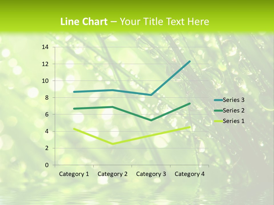 A Green Grass With Water Drops On It PowerPoint Template