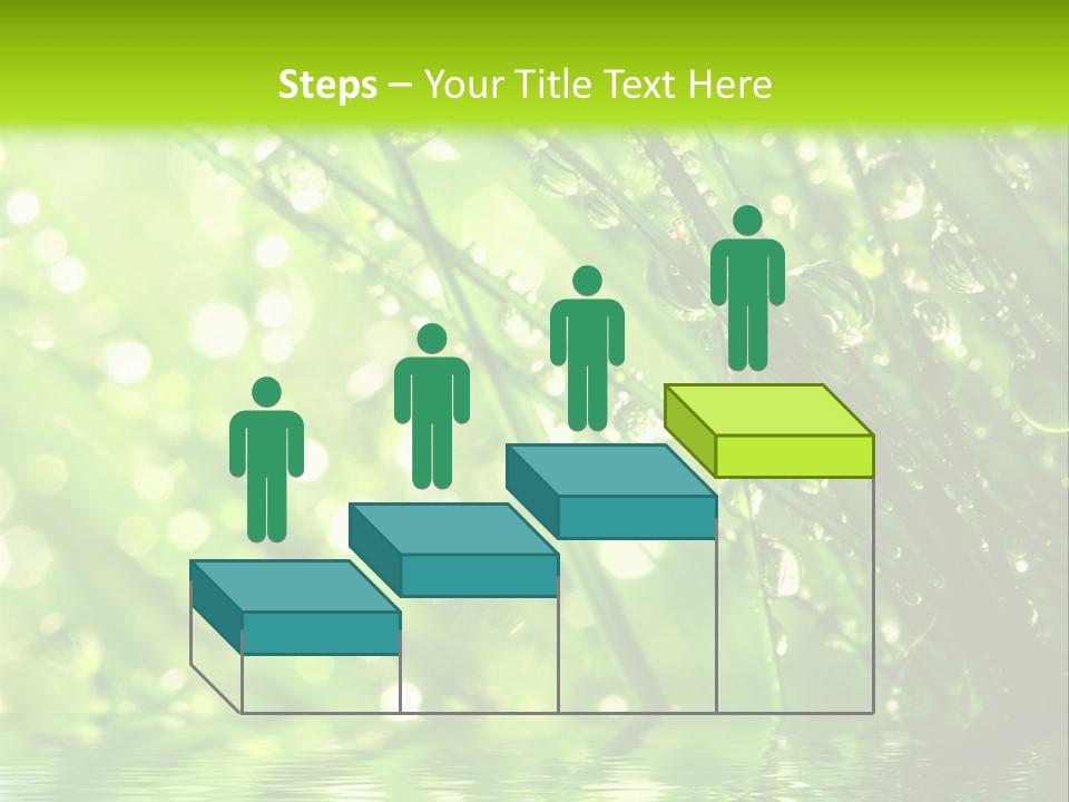 A Green Grass With Water Drops On It PowerPoint Template