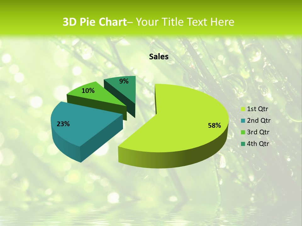 A Green Grass With Water Drops On It PowerPoint Template