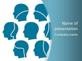 A Group Of People's Heads With A Blue Background PowerPoint Template