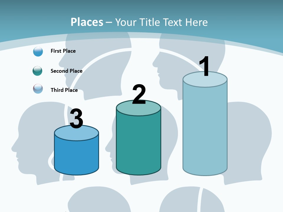 A Group Of People's Heads With A Blue Background PowerPoint Template