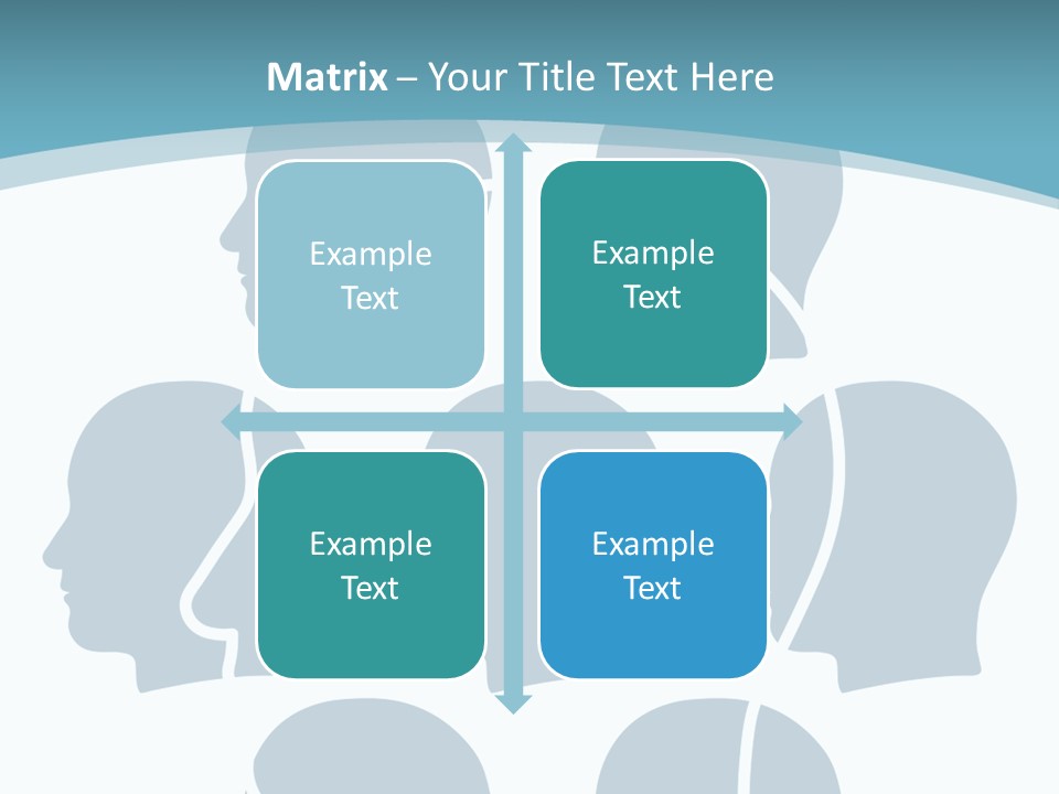 A Group Of People's Heads With A Blue Background PowerPoint Template