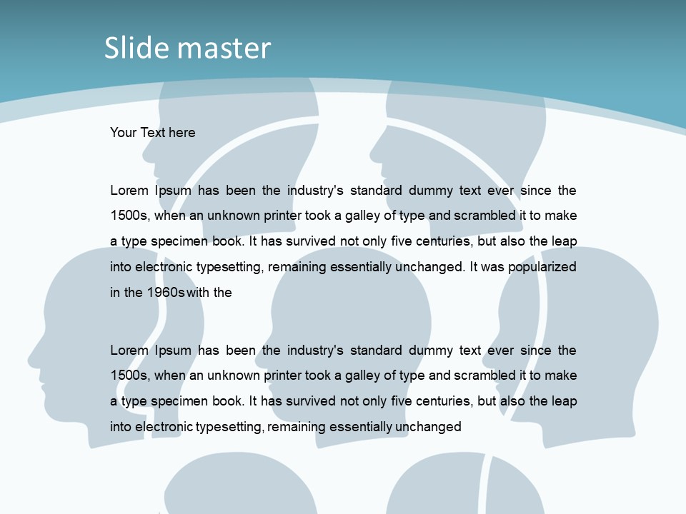 A Group Of People's Heads With A Blue Background PowerPoint Template