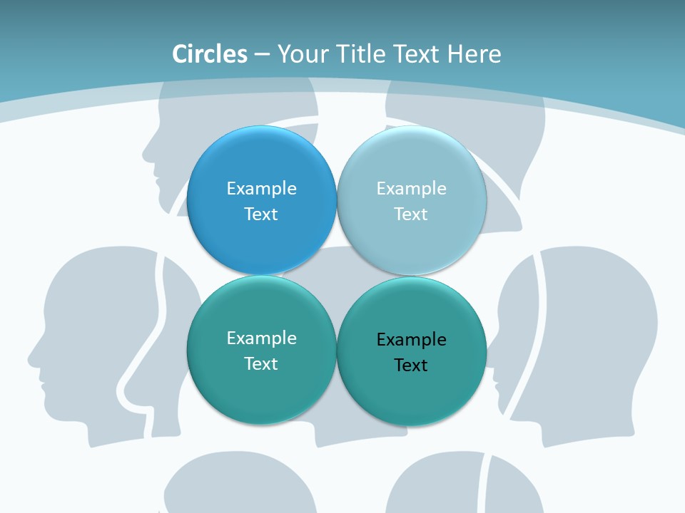 A Group Of People's Heads With A Blue Background PowerPoint Template