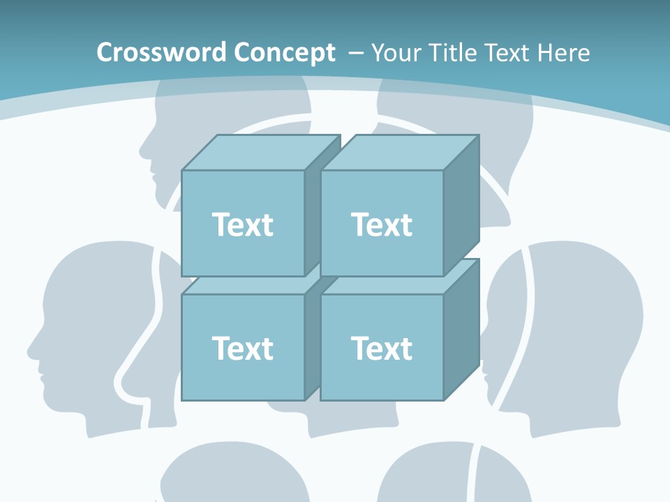 A Group Of People's Heads With A Blue Background PowerPoint Template