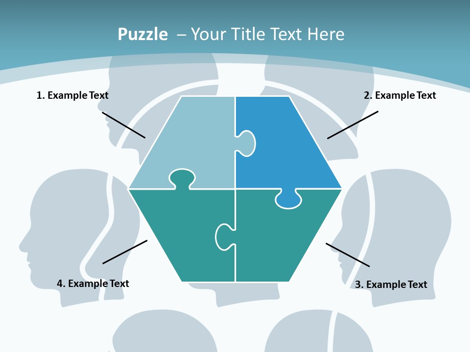 A Group Of People's Heads With A Blue Background PowerPoint Template