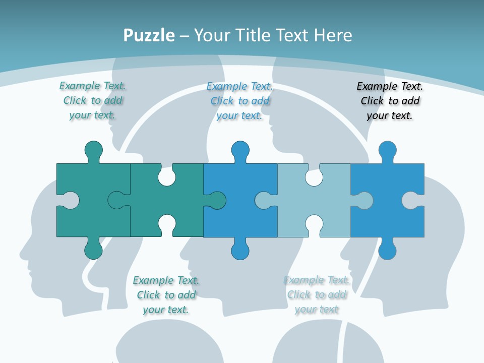 A Group Of People's Heads With A Blue Background PowerPoint Template