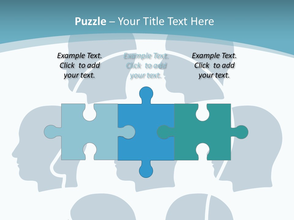 A Group Of People's Heads With A Blue Background PowerPoint Template