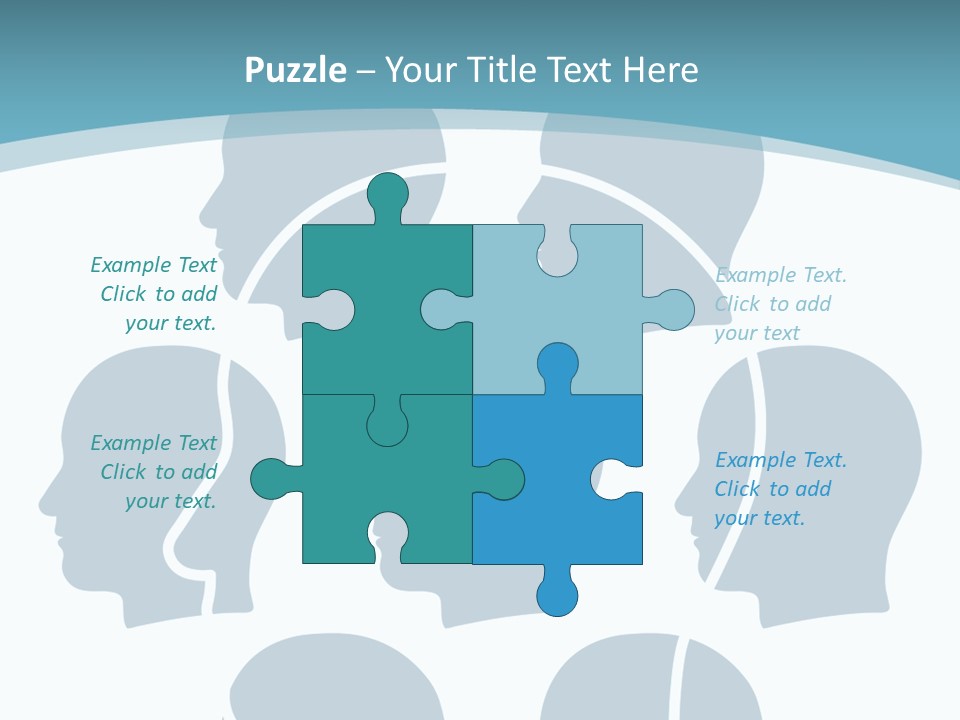 A Group Of People's Heads With A Blue Background PowerPoint Template