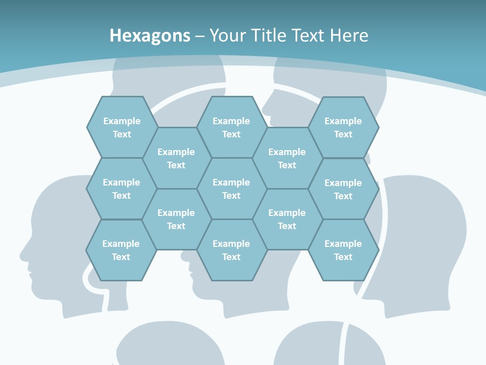 A Group Of People's Heads With A Blue Background PowerPoint Template