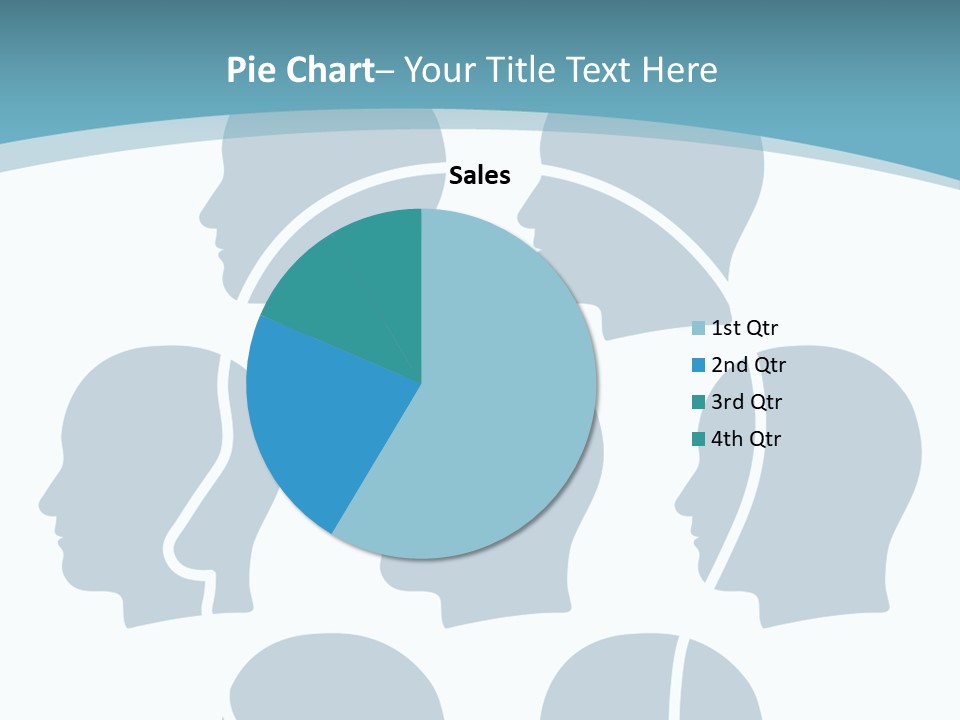 A Group Of People's Heads With A Blue Background PowerPoint Template