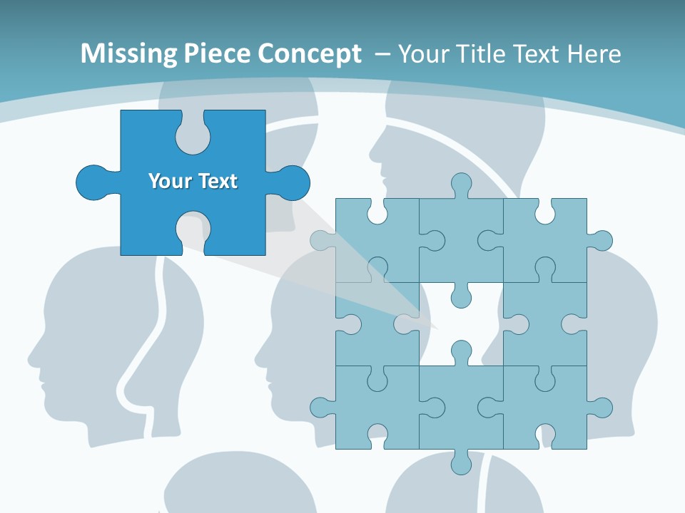 A Group Of People's Heads With A Blue Background PowerPoint Template