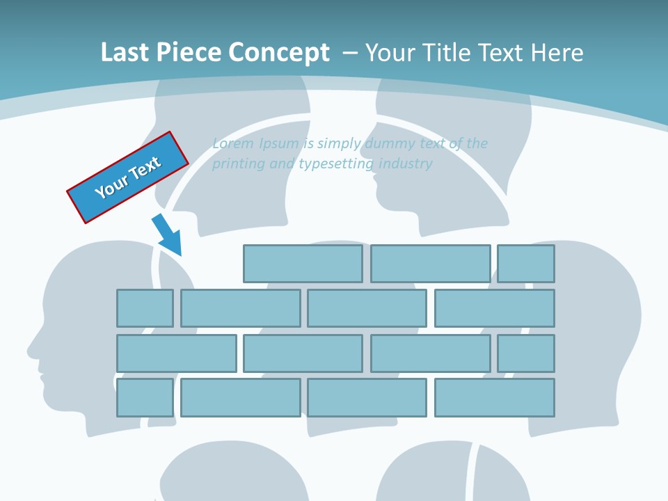 A Group Of People's Heads With A Blue Background PowerPoint Template