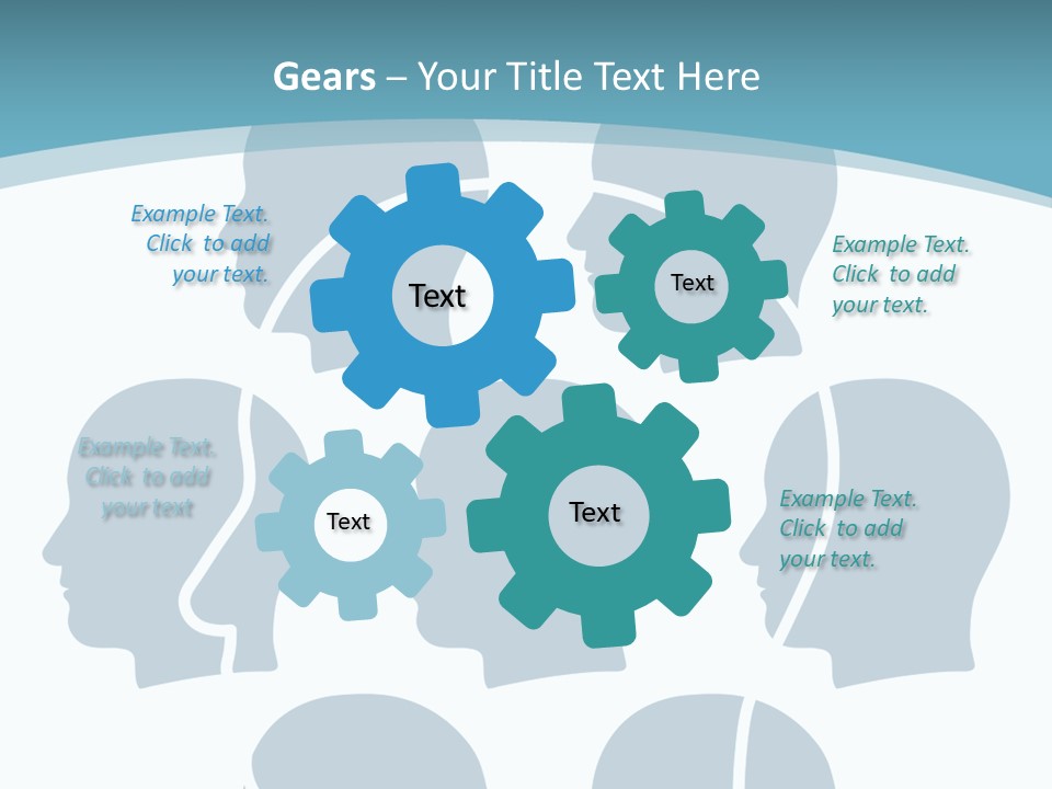 A Group Of People's Heads With A Blue Background PowerPoint Template