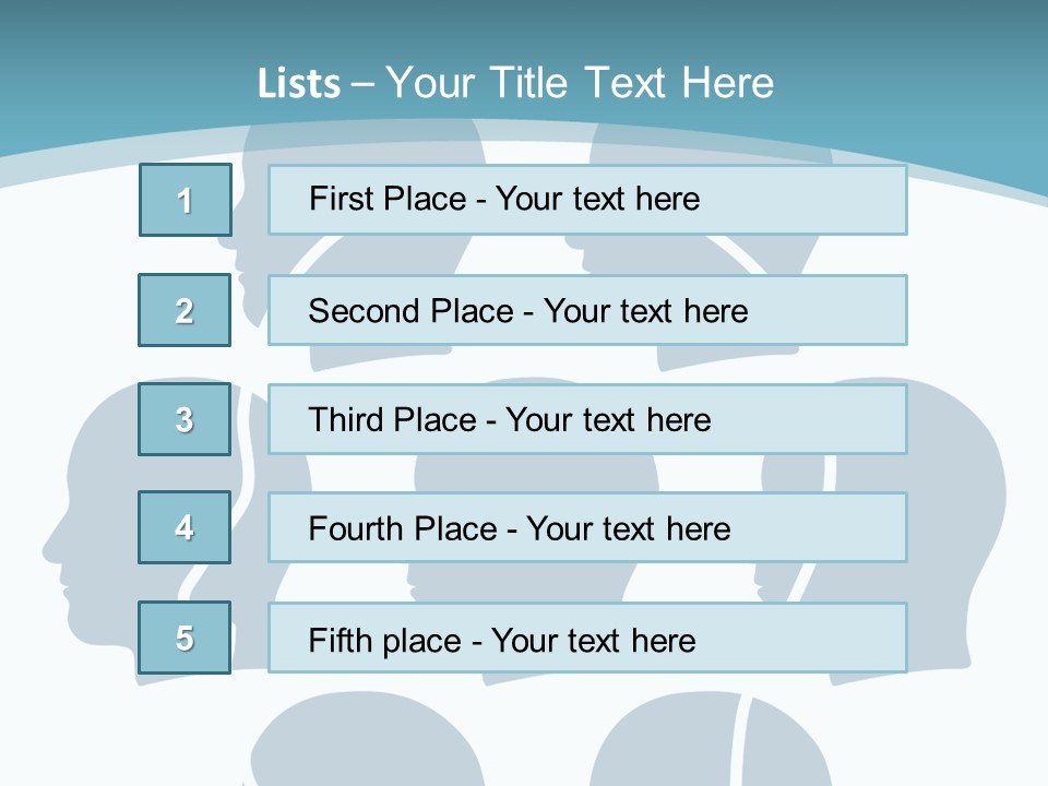 A Group Of People's Heads With A Blue Background PowerPoint Template