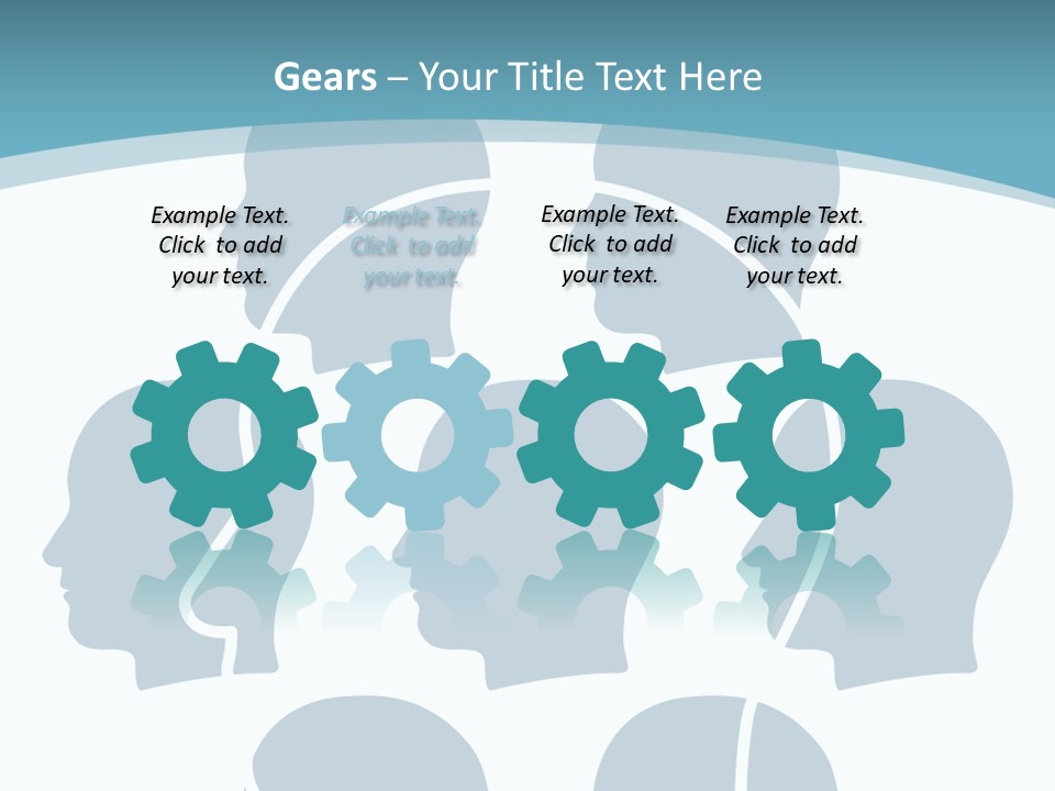 A Group Of People's Heads With A Blue Background PowerPoint Template