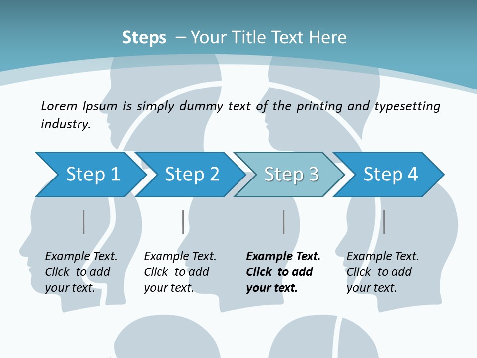 A Group Of People's Heads With A Blue Background PowerPoint Template