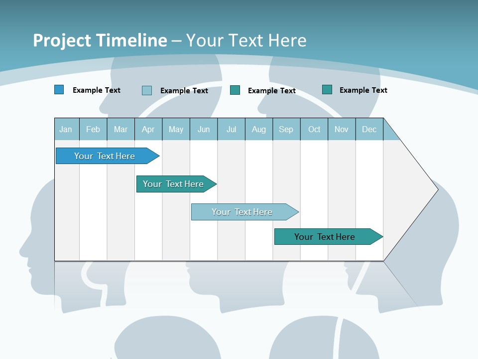 A Group Of People's Heads With A Blue Background PowerPoint Template
