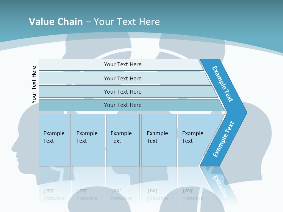 A Group Of People's Heads With A Blue Background PowerPoint Template