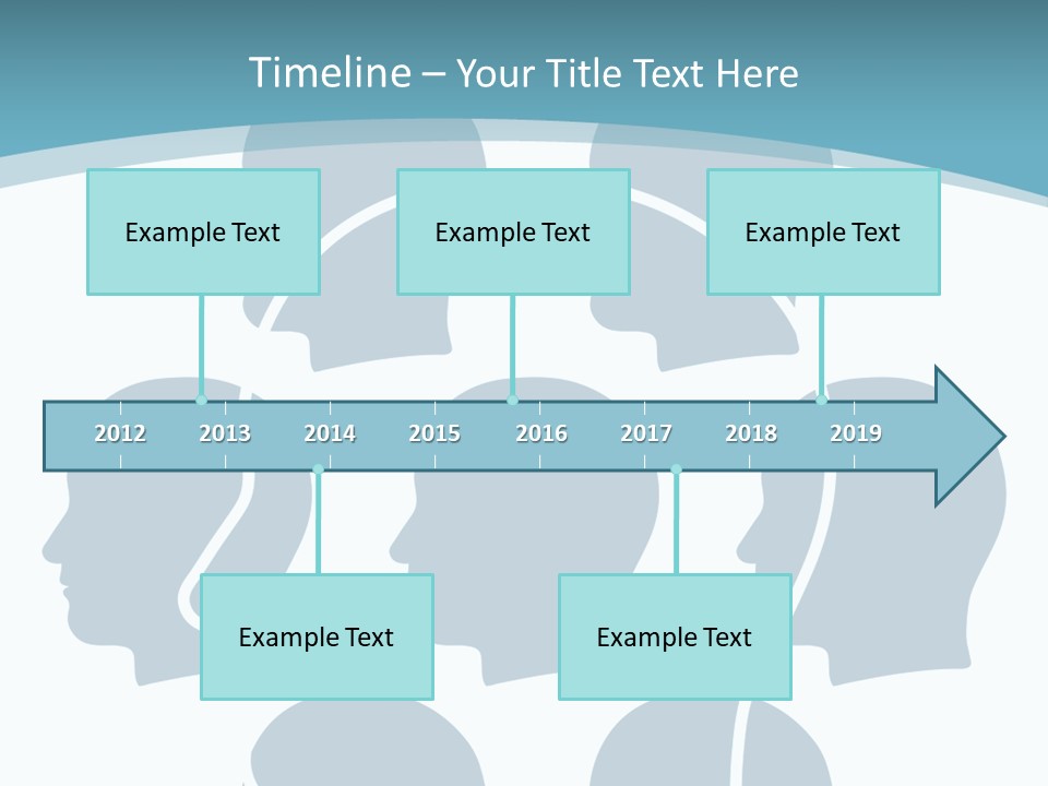 A Group Of People's Heads With A Blue Background PowerPoint Template