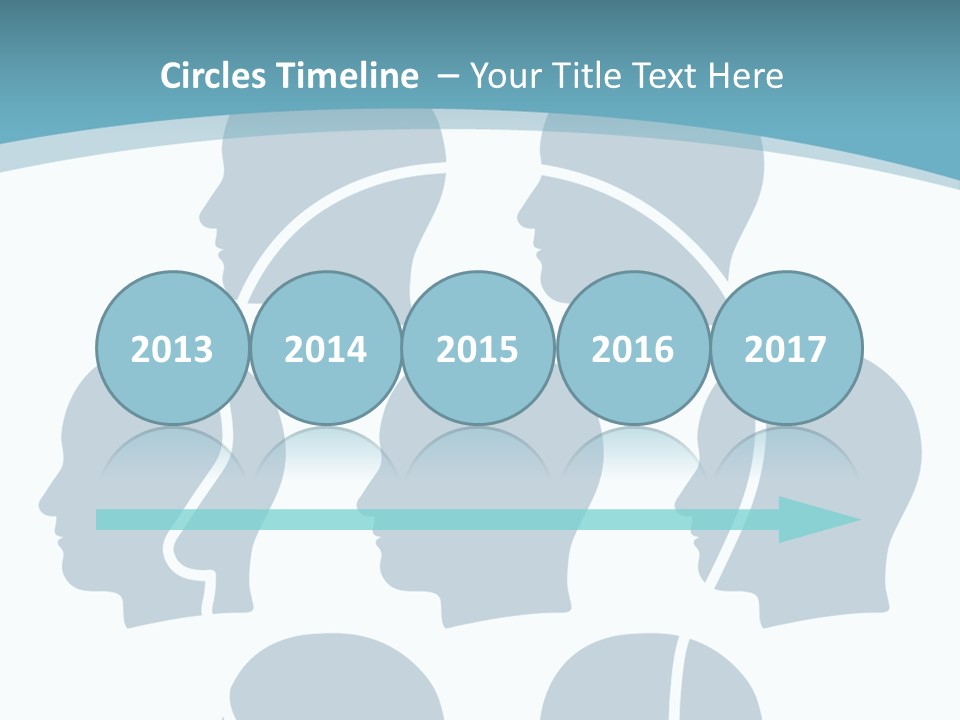 A Group Of People's Heads With A Blue Background PowerPoint Template