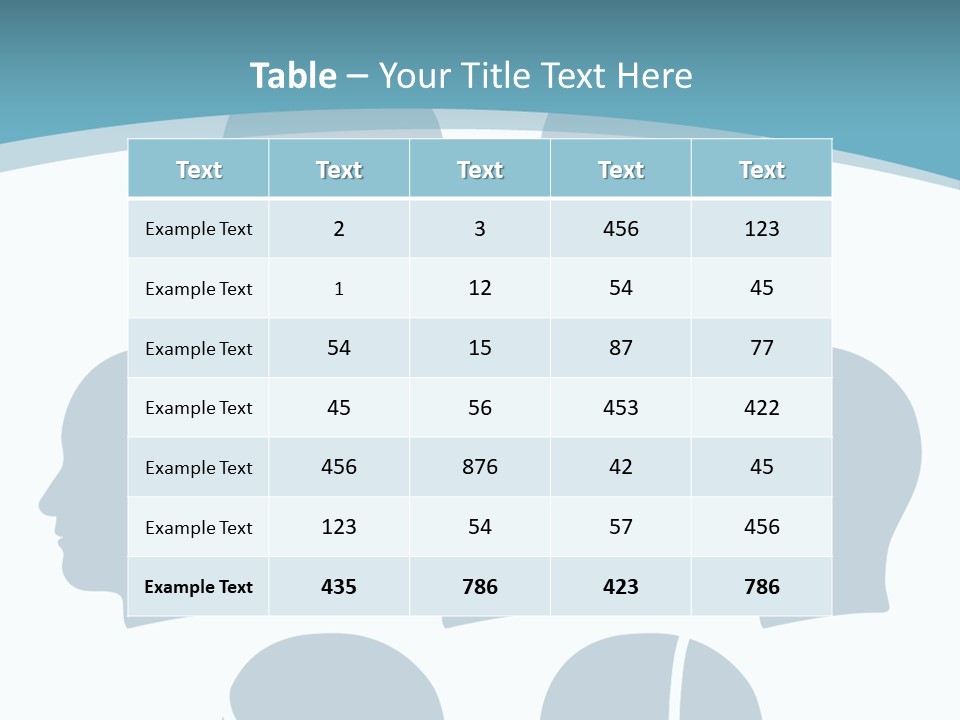 A Group Of People's Heads With A Blue Background PowerPoint Template