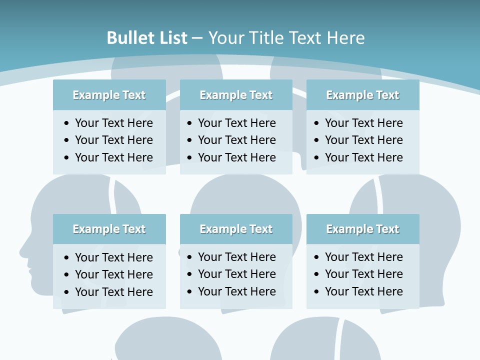 A Group Of People's Heads With A Blue Background PowerPoint Template