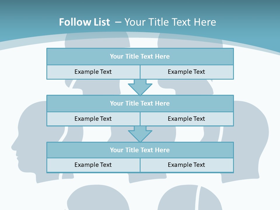A Group Of People's Heads With A Blue Background PowerPoint Template