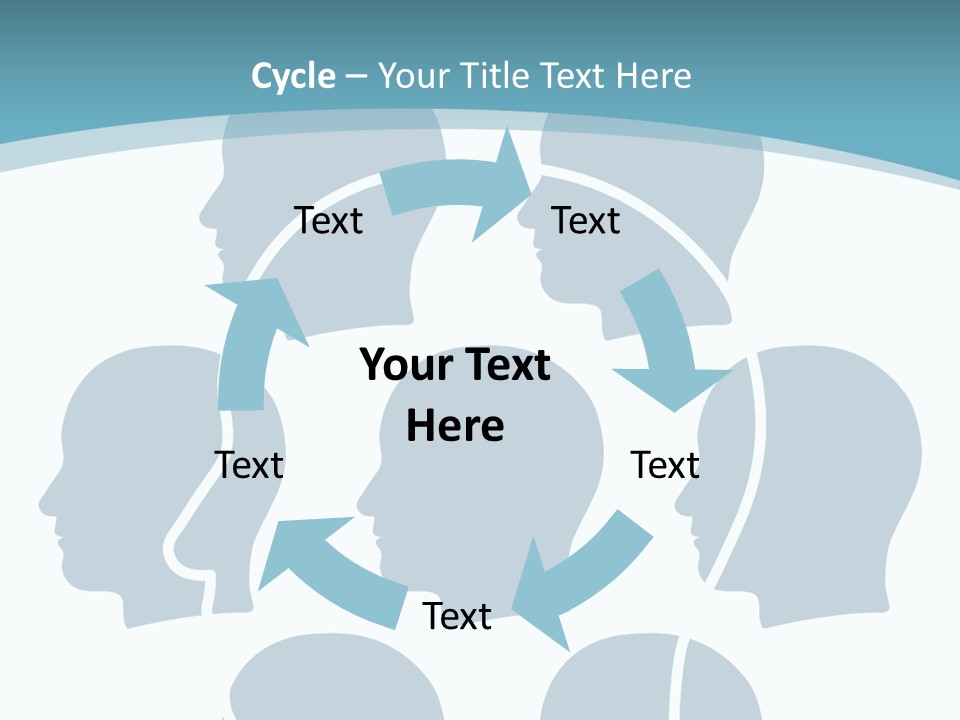 A Group Of People's Heads With A Blue Background PowerPoint Template