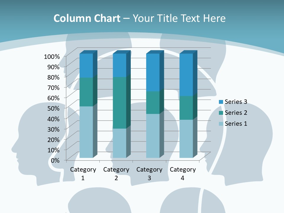 A Group Of People's Heads With A Blue Background PowerPoint Template