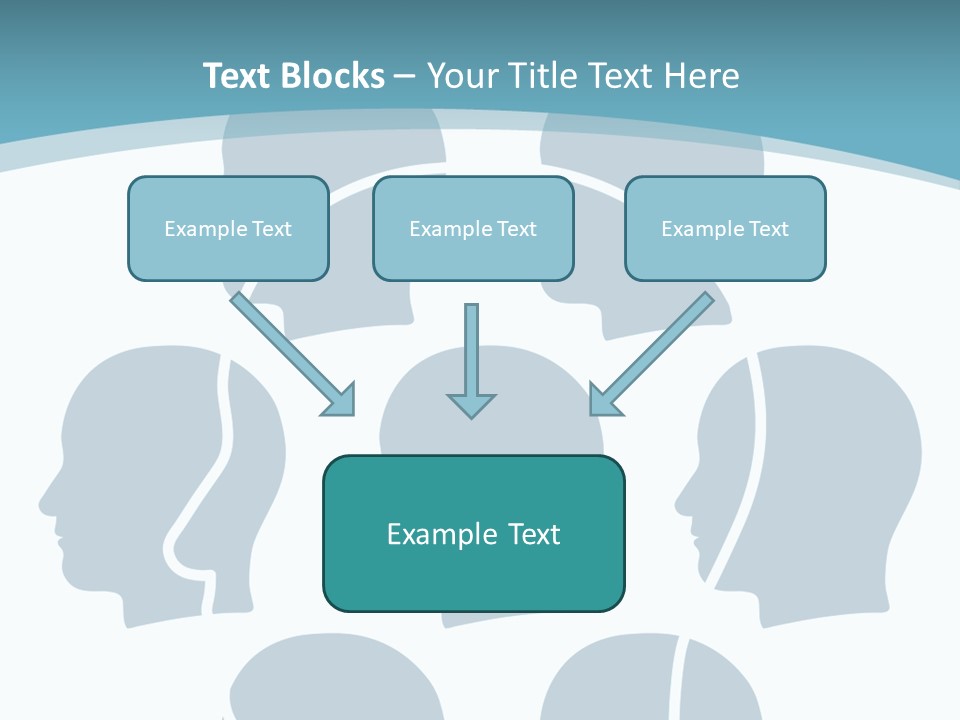 A Group Of People's Heads With A Blue Background PowerPoint Template