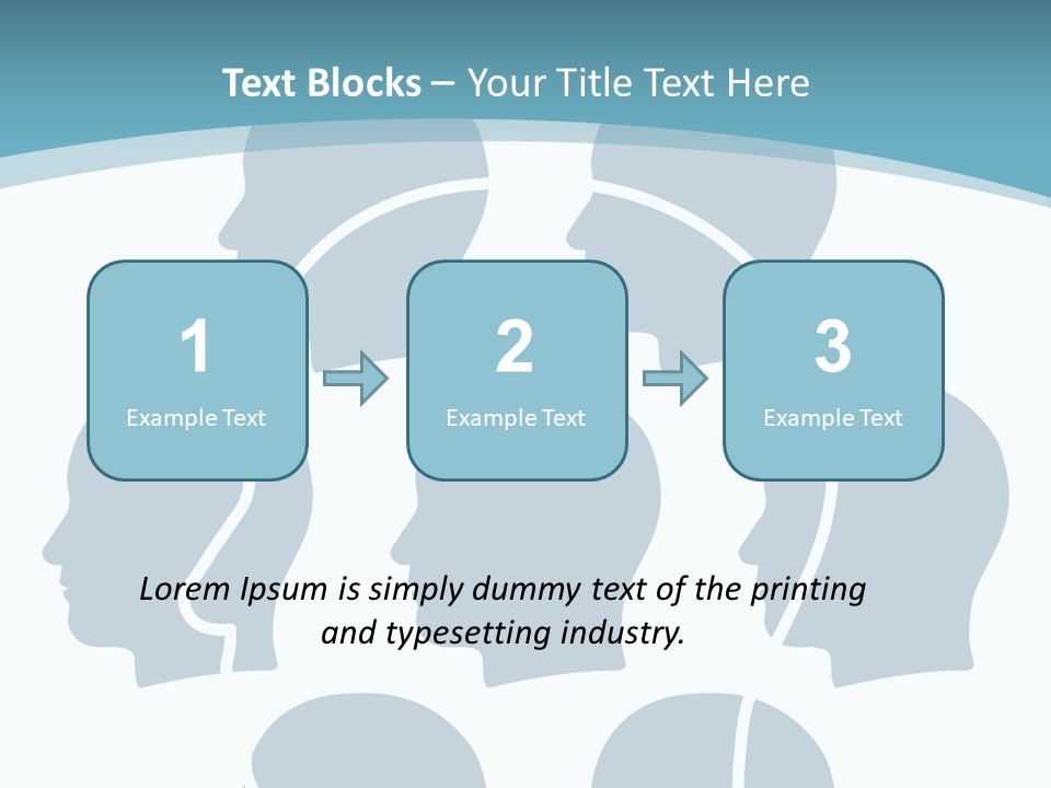 A Group Of People's Heads With A Blue Background PowerPoint Template