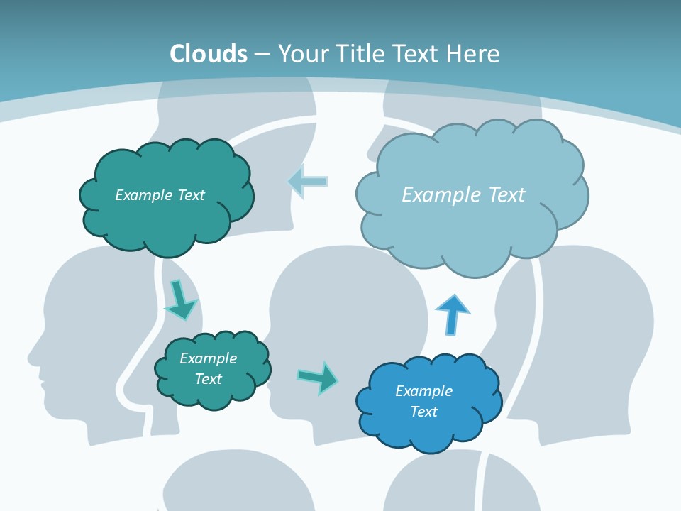 A Group Of People's Heads With A Blue Background PowerPoint Template
